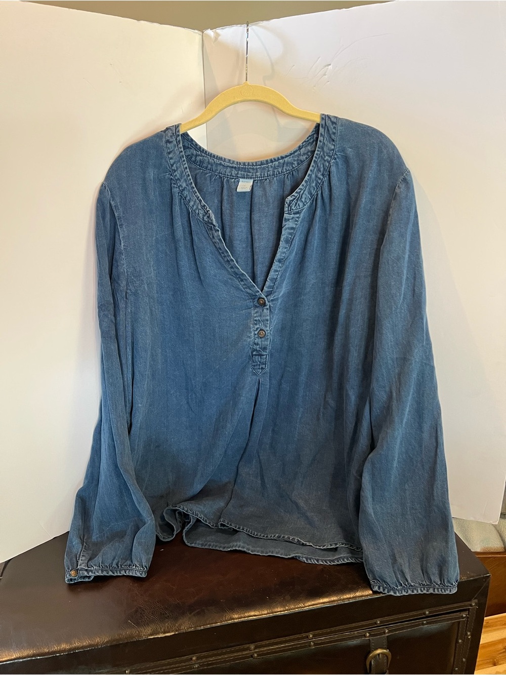 Old Navy Faded Denim-Blue Peasant Tunic